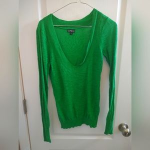 Women's Express XS Green lightweight long sleeve sweater